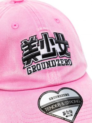 Haftowana czapka z daszkiem Ground Zero różowa