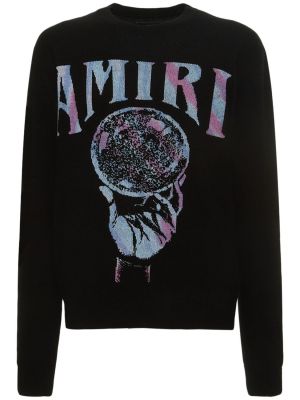 Пуловер с кристали Amiri черно