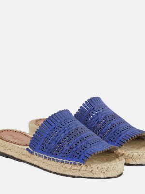 Semišové sandále bez podpätku Alaã¯a modrá