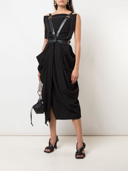Mini vestido drapeado Proenza Schouler negro