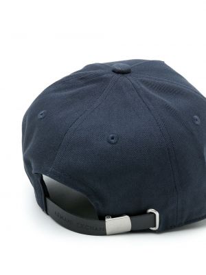 Haftowana czapka z daszkiem Armani Exchange niebieska
