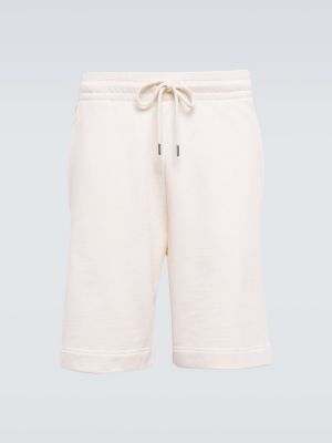 Pantalones cortos de algodón de tela jersey Dries Van Noten blanco