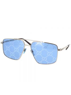 Okulary przeciwsłoneczne w geometryczne wzory Gucci srebrne