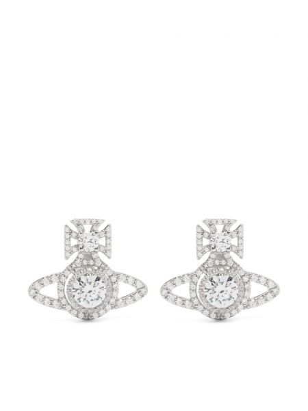 Srebrne kolczyki z kryształkami Vivienne Westwood