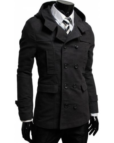 Зимнее пальто с капюшоном двубортное Rozetka
