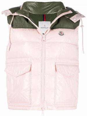 Ermeløs vattert vest Moncler rosa