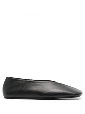 Кожени ниски обувки Jil Sander черно