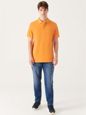 Kokvilnas polo krekls Avva oranžs