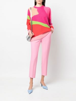 Sweter w abstrakcyjne wzory Msgm różowy