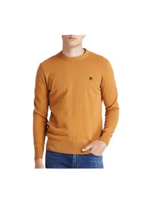 Sweter z okrągłym dekoltem Timberland pomarańczowy