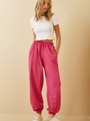 Pantaloni sport cu croială lejeră Happiness İstanbul roz