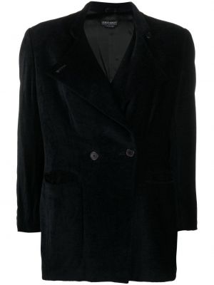 Žametna jakna iz rebrastega žameta Giorgio Armani Pre-owned črna
