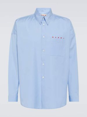 Bavlnená košeľa Marni modrá