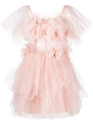 Koktejlové šaty s volány Loulou růžové