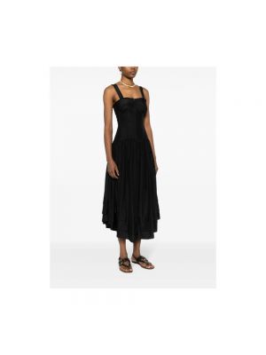 Sukienka midi bez rękawów bawełniana Ulla Johnson czarna