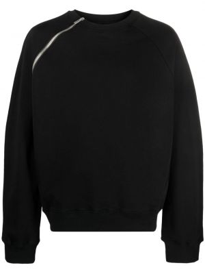 Bombažni pulover z zadrgo Heliot Emil črna