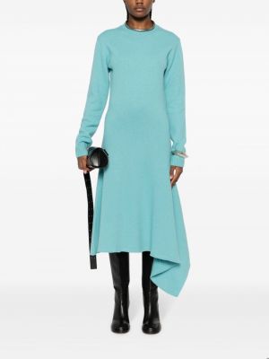 Robe en laine asymétrique Jil Sander bleu