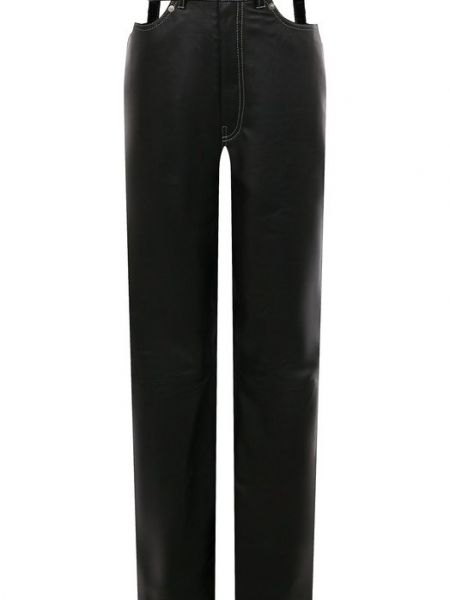 Черные кожаные брюки Manokhi