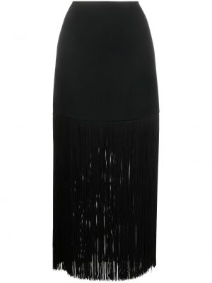 Długa spódnica z frędzli Michael Kors Collection czarna
