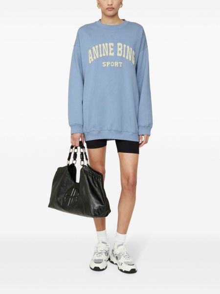 Sweatshirt mit stickerei aus baumwoll Anine Bing blau