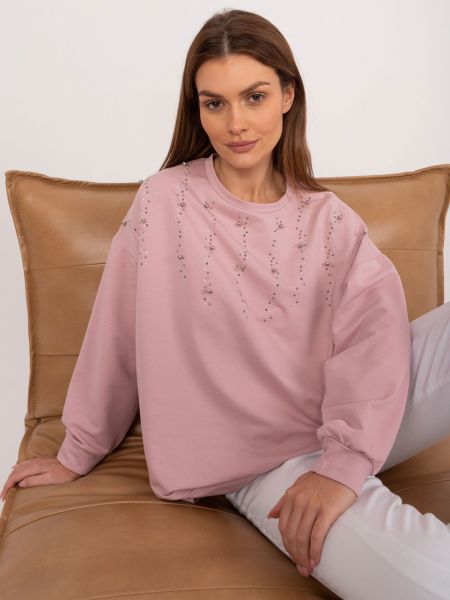 Asimetriškas džemperis Fashionhunters rožinė