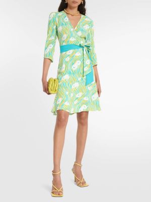 Платье мини с принтом Diane Von Furstenberg зеленое