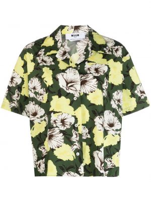 Krekls ar ziediem ar apdruku Msgm zaļš