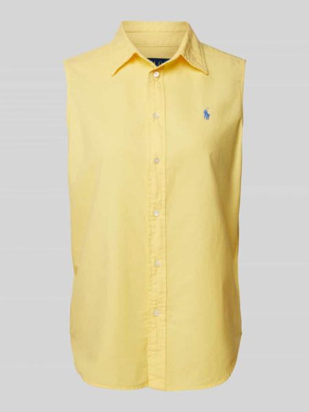 Top bawełniany Polo Ralph Lauren żółty