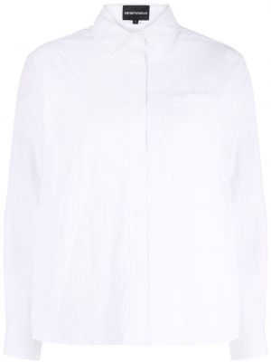 Bombažna srajca Emporio Armani bela