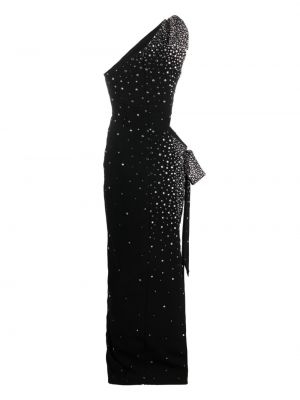 Asimetriškas vakarinė suknelė su kristalais Jean-louis Sabaji juoda