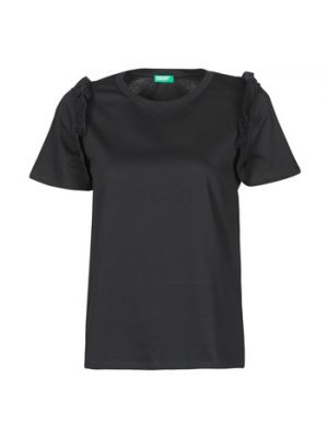 Czarna koszulka z krótkim rękawem Benetton