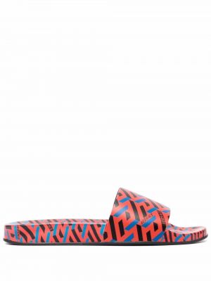 Sandalias con estampado Versace rojo