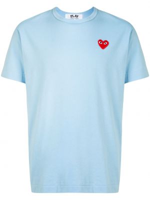 T-shirt med hjärtmönster Comme Des Garçons Play blå