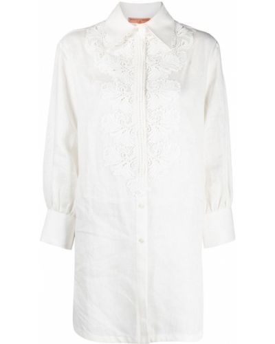 Camisa con apliques de encaje Ermanno Scervino blanco