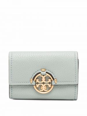 Lær lommebok Tory Burch blå