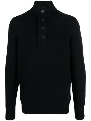 Pletený pulovr na zip Barbour černý