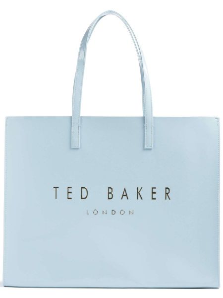 Кожаная сумка шоппер из искусственной кожи Ted Baker синяя