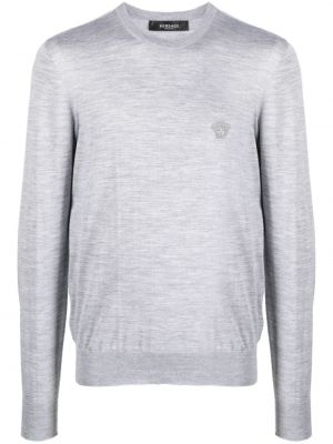 Strick sweatshirt mit stickerei Versace grau