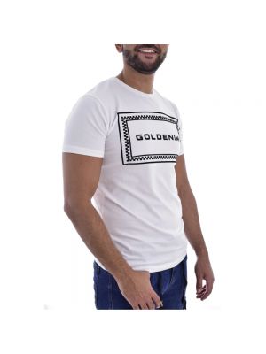 Figurbetonte hemd mit kurzen ärmeln Goldenim Paris weiß