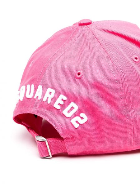 Siuvinėtas kepurė su snapeliu Dsquared2 rožinė