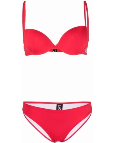 Bikini con stampa Ea7 Emporio Armani rosso