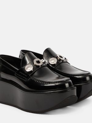 Pantofi loafer din piele cu pană Burberry negru