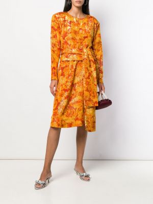 Vestido de flores Yves Saint Laurent Pre-owned naranja
