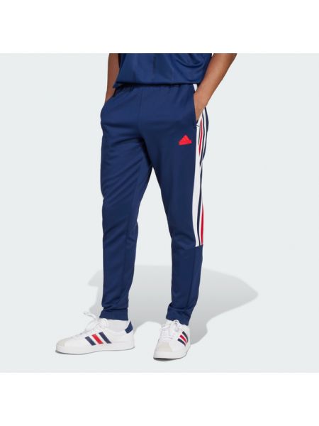 Pantalon de joggings en coton Adidas bleu