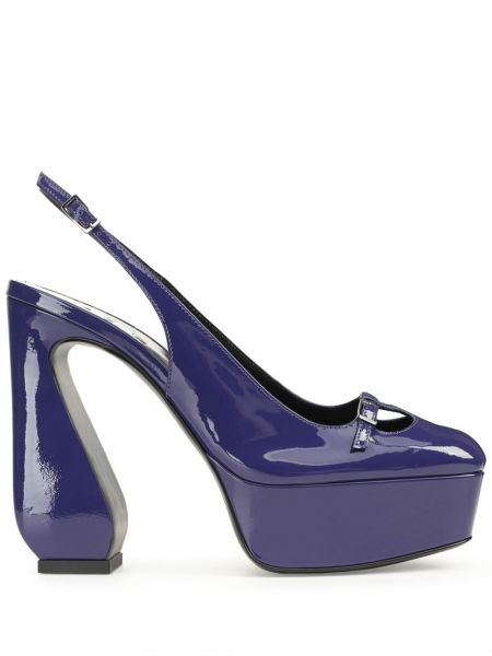 Полуотворени обувки с отворена пета Sergio Rossi синьо