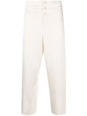 Slim fit nööpidega sirged püksid Saint Laurent valge