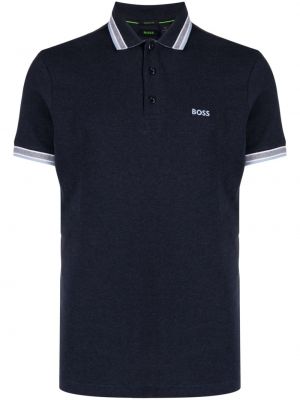 Poloshirt med broderier Boss blå