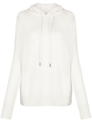 Vunena hoodie s kapuljačom od kašmira Moncler bijela