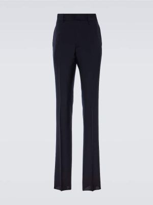 Spodnie klasyczne wełniane slim fit Givenchy niebieskie
