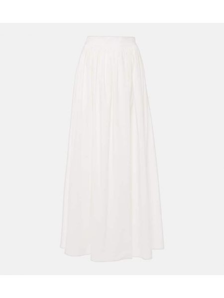 Falda larga de algodón Adriana Degreas blanco